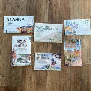 Array of vintage National Geographic maps perfect for decor or homeschooler
